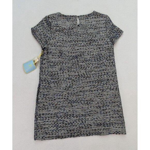 Cece Women's Dress Size 12P Woven Shift Mini Short Sleeve Metallic Shimmer - Picture 13 of 14